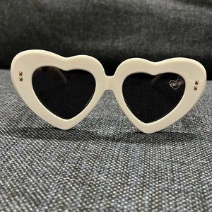 Cute brand white heart sunglasses NWOT